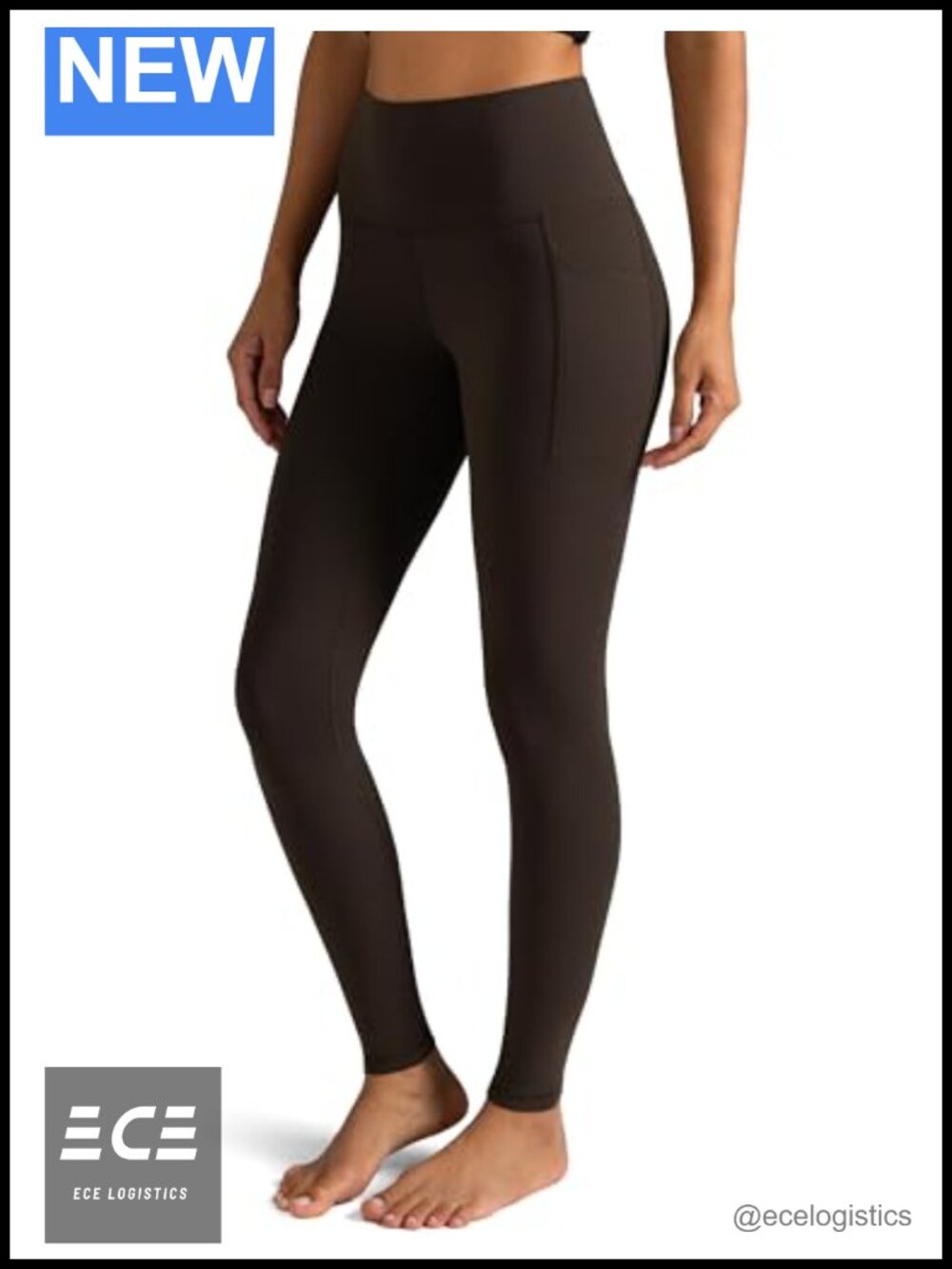 High Waist Yoga Leggings with Pockets 25" 28" Inseam Nylon Lycra